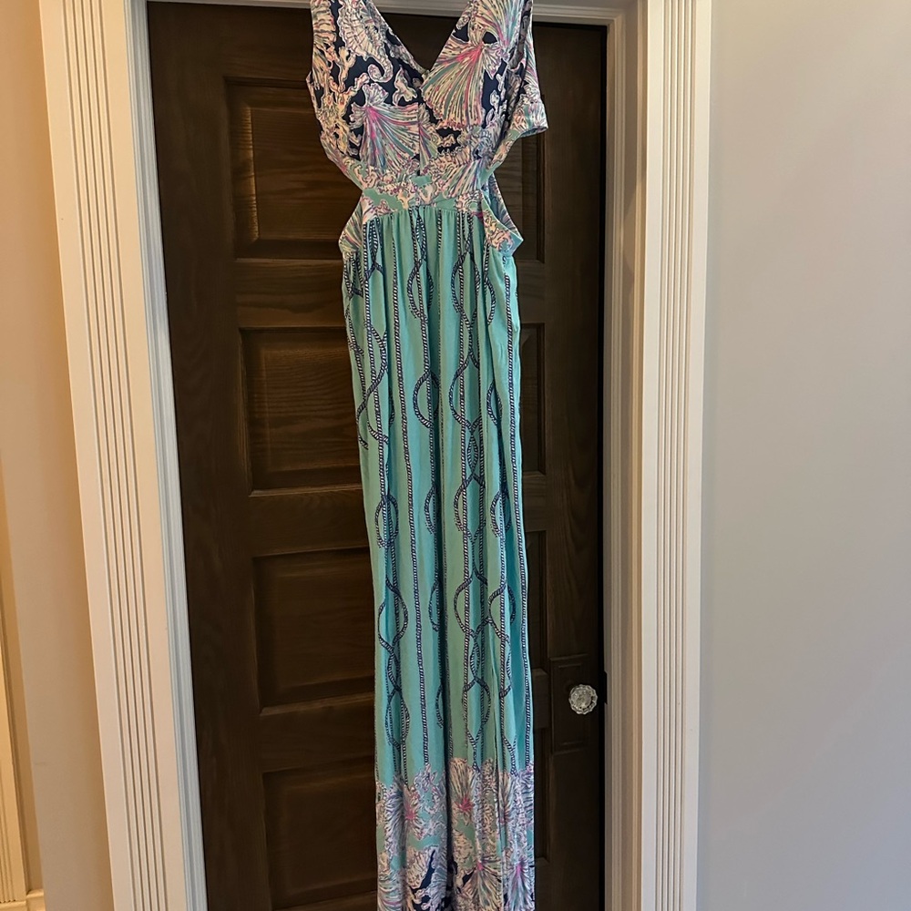Lilly Pulitzer Marcia Aqua (Holy Grail) Maxi Dress